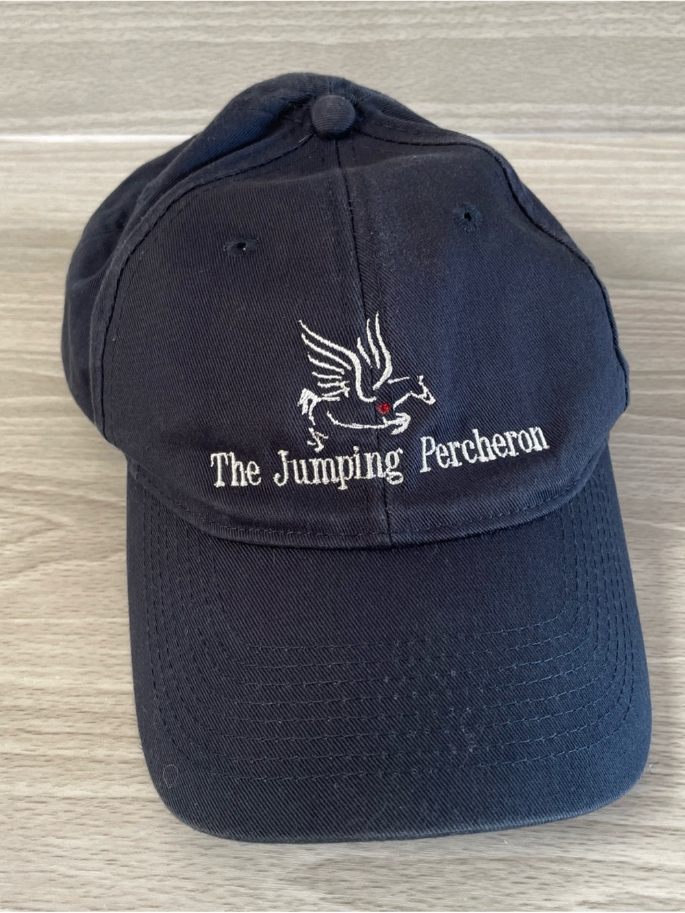 Jumping Percheron baseball hat draft horse equine Pegasus embroidery blue o/s
